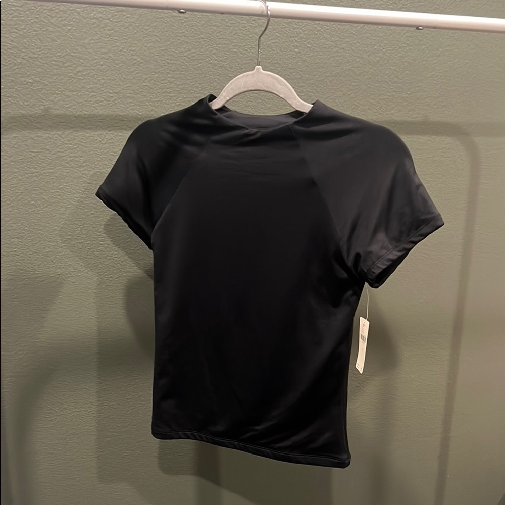 Anthropologie Black Fitted Short Sleeve Tee